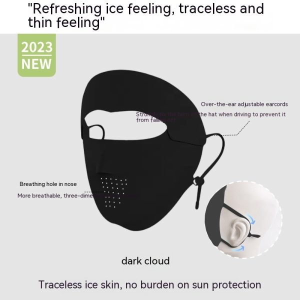 Facekini Full Face Sunscreen Mask Breathable Thin Ice Silk - Image 6